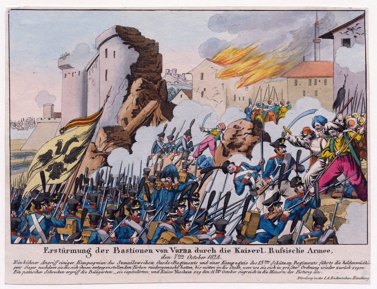 Guerre russo-turque de 1828-1829 - A invasão dos baluartes de Varna pelo exército russo em setembro de 1828 por Anônimo de Unknown artist
