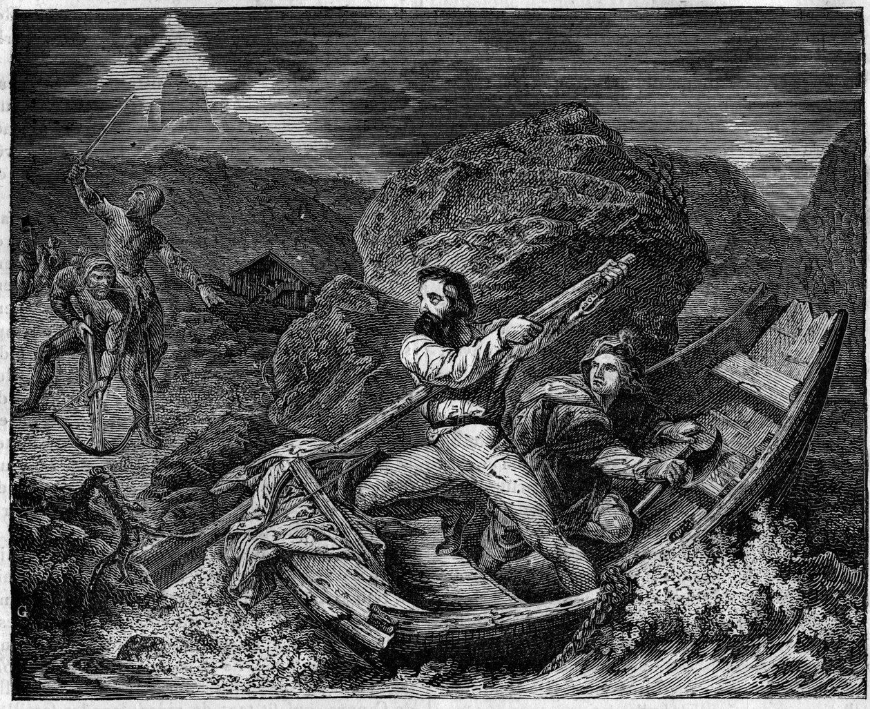Guillaume Tell (William Tell) resgatando Baumgartner. de Unknown artist