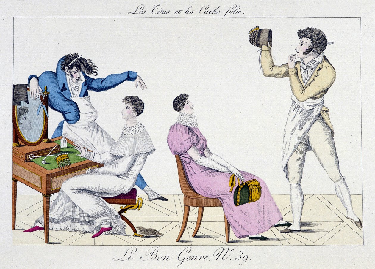 Cabeleireiro - em "Le Bon Genre", deb. Século XIX de Unknown artist