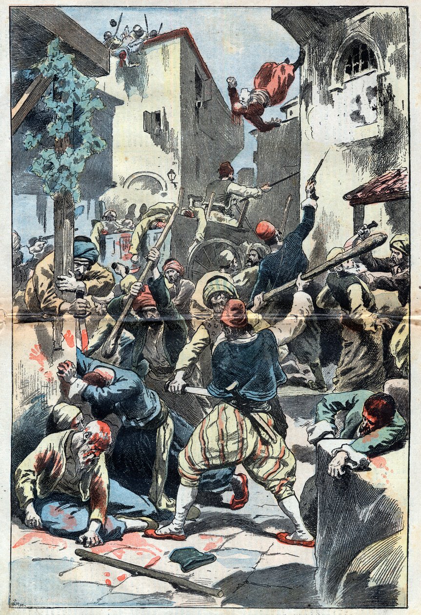 Massacres hamidianos: o massacre de armênios em Constantinopla de Unknown artist