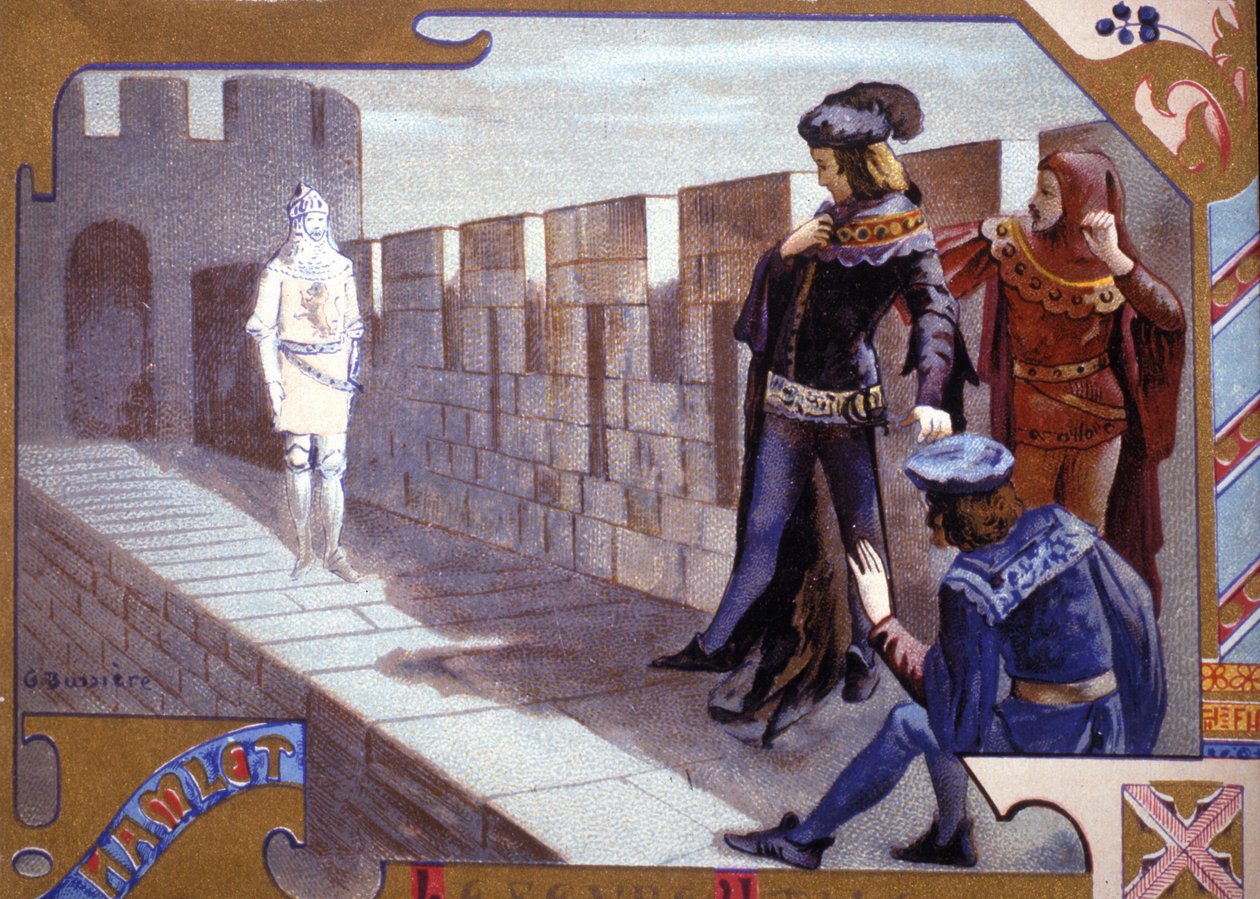 O espectro do Hamlet. A cromolitografia do século XIX. de Unknown artist
