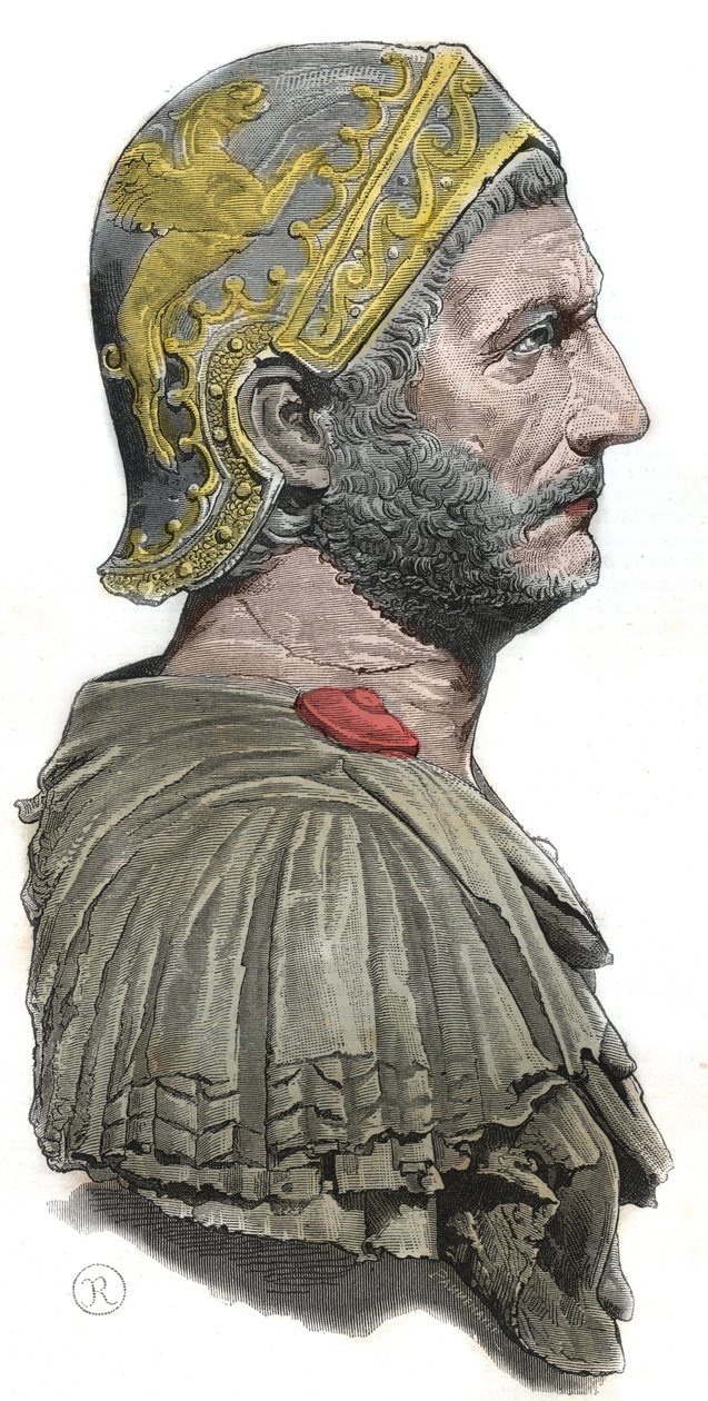 Hannibal - Retrato de Hannibal ou Annibal Barca (ca. 247-183 a.C.), general cartaginês e estadista de Unknown artist