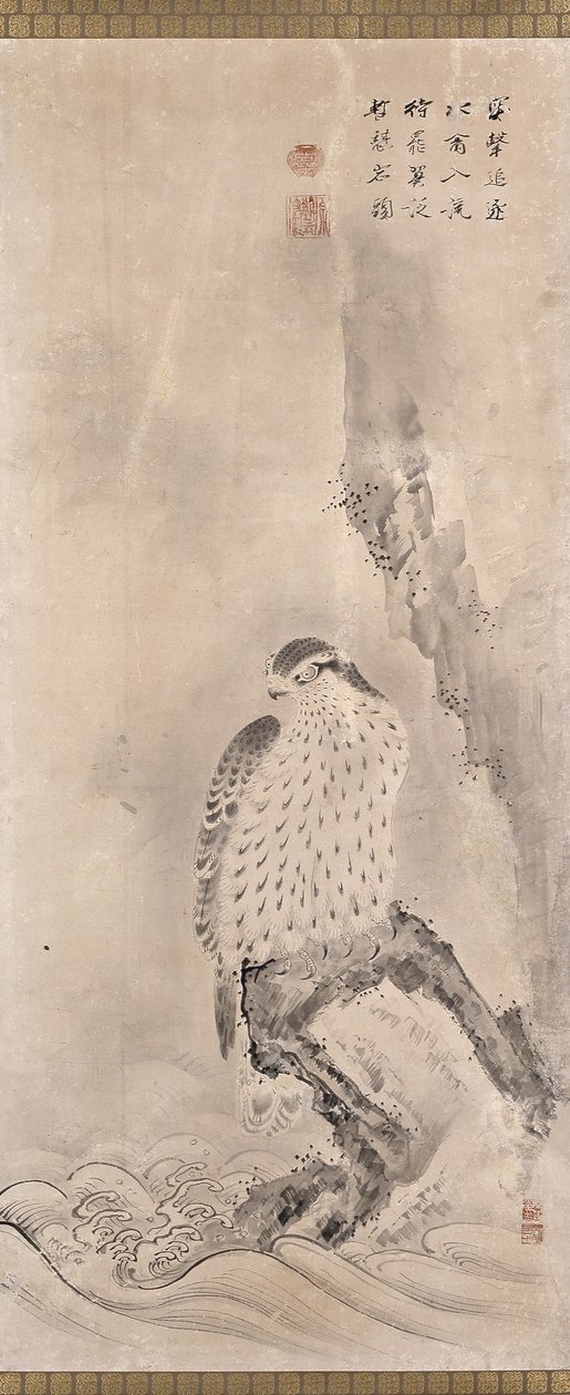 Falcões e Presas (tinta sobre papel) de Unknown artist