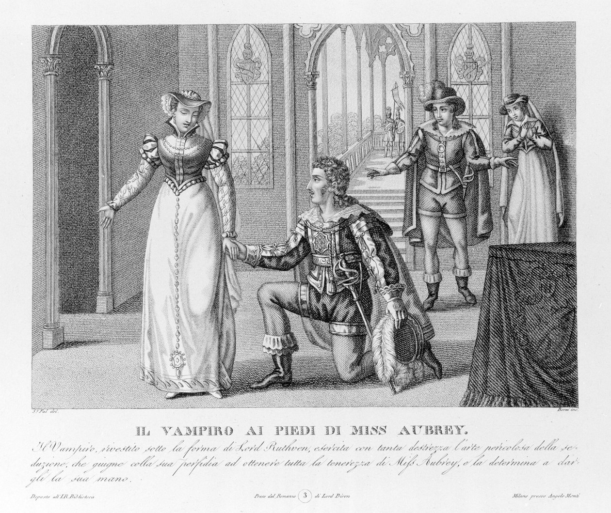 Vingança celestial - de acordo com o novo "O Vampiro" atribuído primeiro a Lord Byron (1788-1824), poeta inglês. depois ao seu secretário Polidori. 1816. de Unknown artist