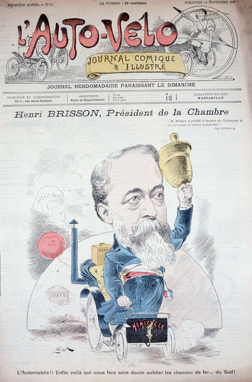 Henri Brisson em um automóvel (presidente da câmara) - em "l