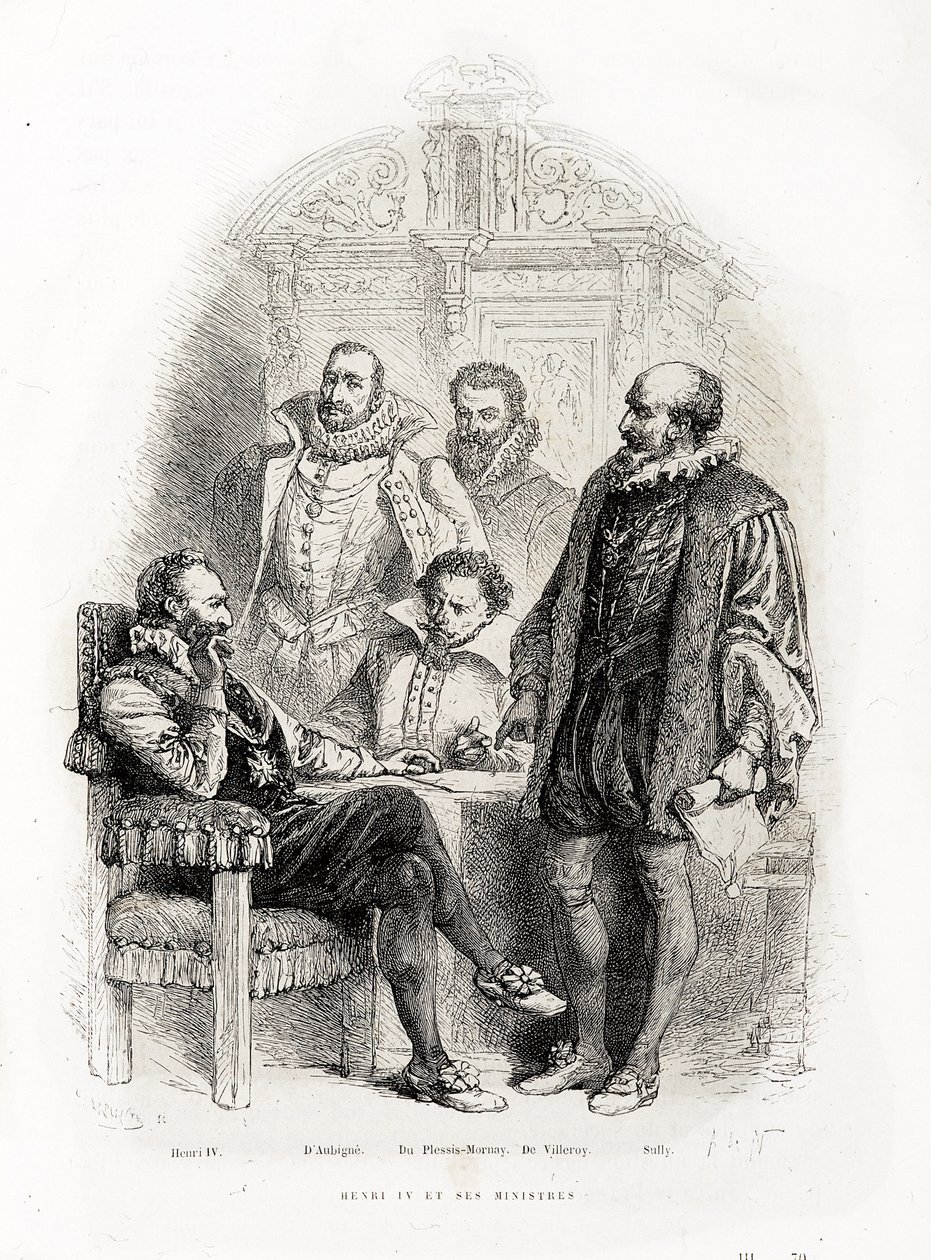 Henri IV (1553 - 1610) e seus ministros: Theodore Agrippa d