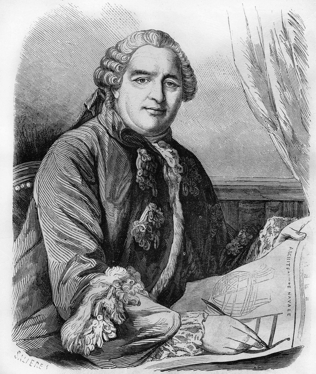Henri Louis Duhamel du Monceau (1700-1782), fisiologista e agrônomo francês. de Unknown artist
