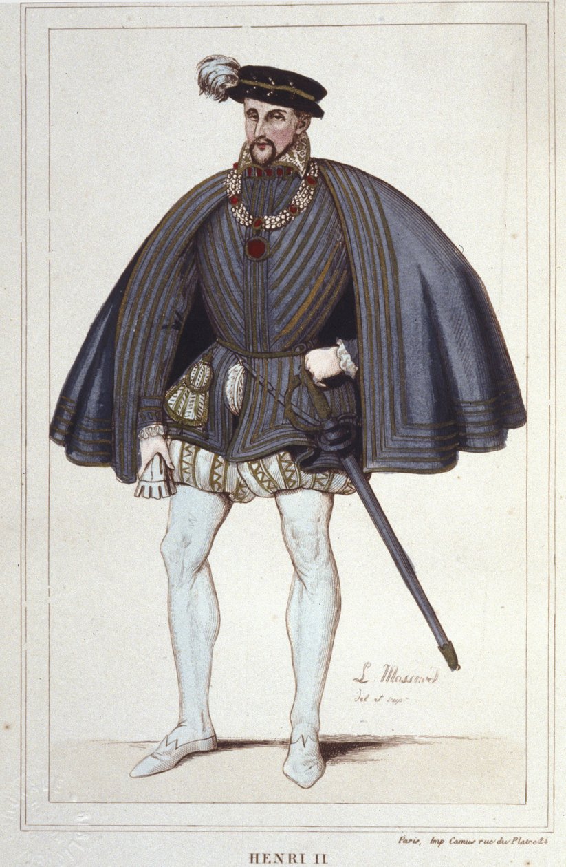 Henrique II, Rei da França (1519 - 1559) gravura de 1830 de Unknown artist