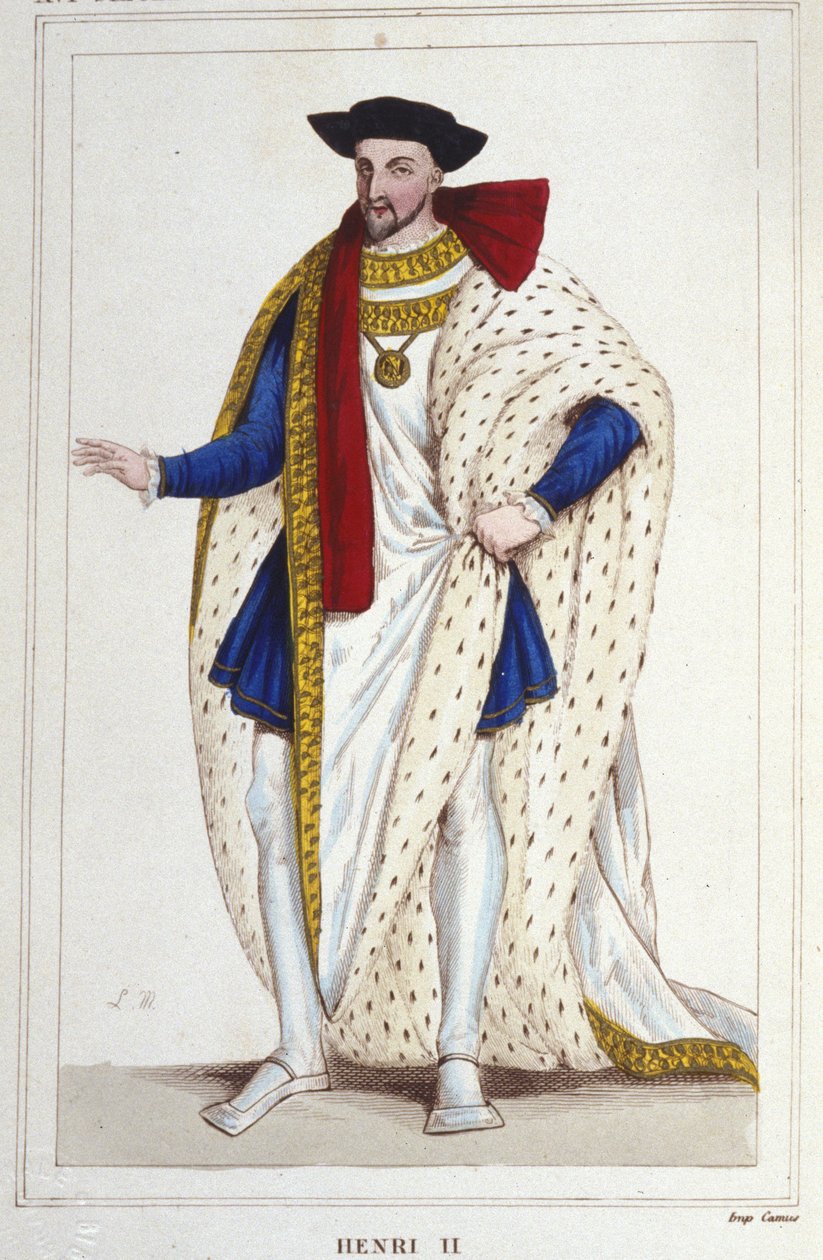 Henrique II, Rei da França (1519 - 1559) gravura de 1830 de Unknown artist