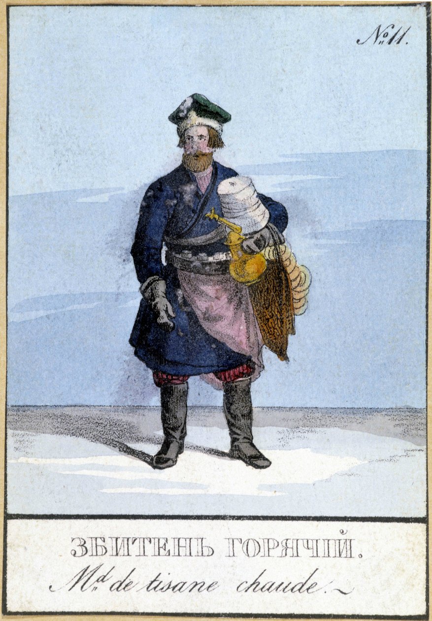 Comerciante de chá de ervas na Rússia no século XIX. de Unknown artist