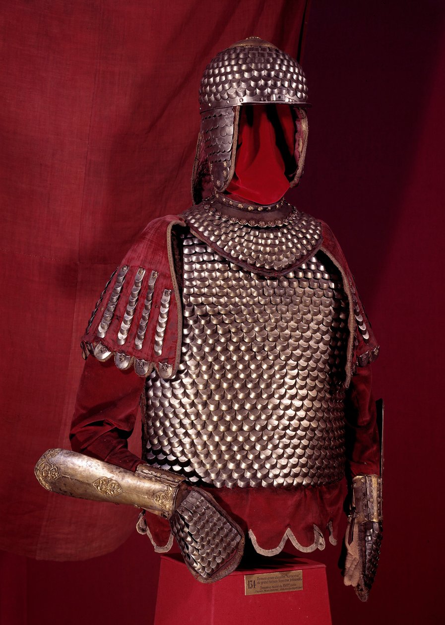 O topo de armadura de Hetmann Stanislas Jallonouski com balanças "Kavarena de Unknown artist