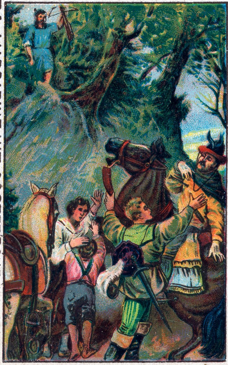 História de Guillaume Tell (William Tell) (heróis lendários da independência suíça): a morte de Gessler. Cromolitografia do final do século XIX. de Unknown artist