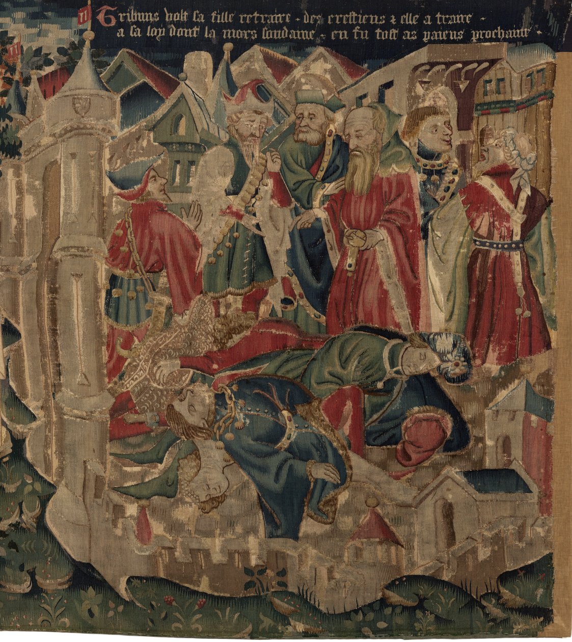 História de Saint Piat e Saint Eleuthère, Cena 14: A peste está a destruir a cidade de Tournai de Unknown artist