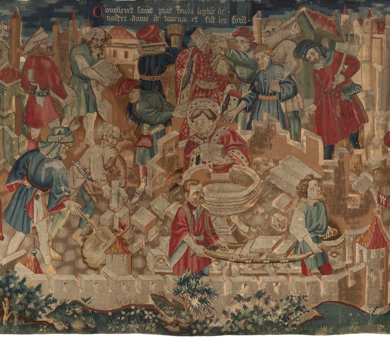 História de Saint Piat e Saint Eleuthère, Cena 5: Como o santo Piat fundou a igreja de Nossa Senhora e fez as fontes batismais de Unknown artist