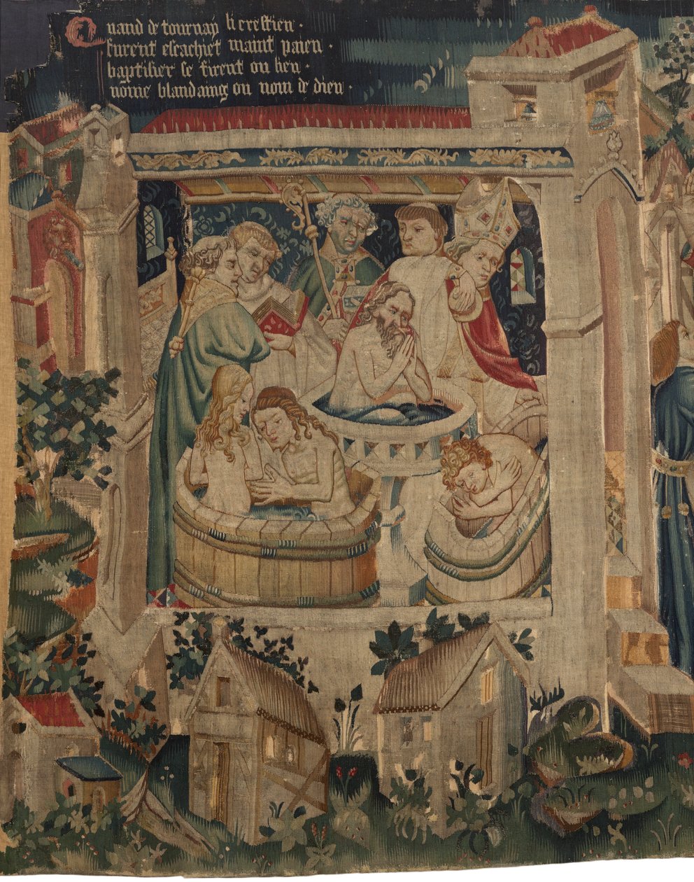 História de Saint Piat e Saint Eleuthère, Cena 7: O batismo dos cristãos exilados de Unknown artist