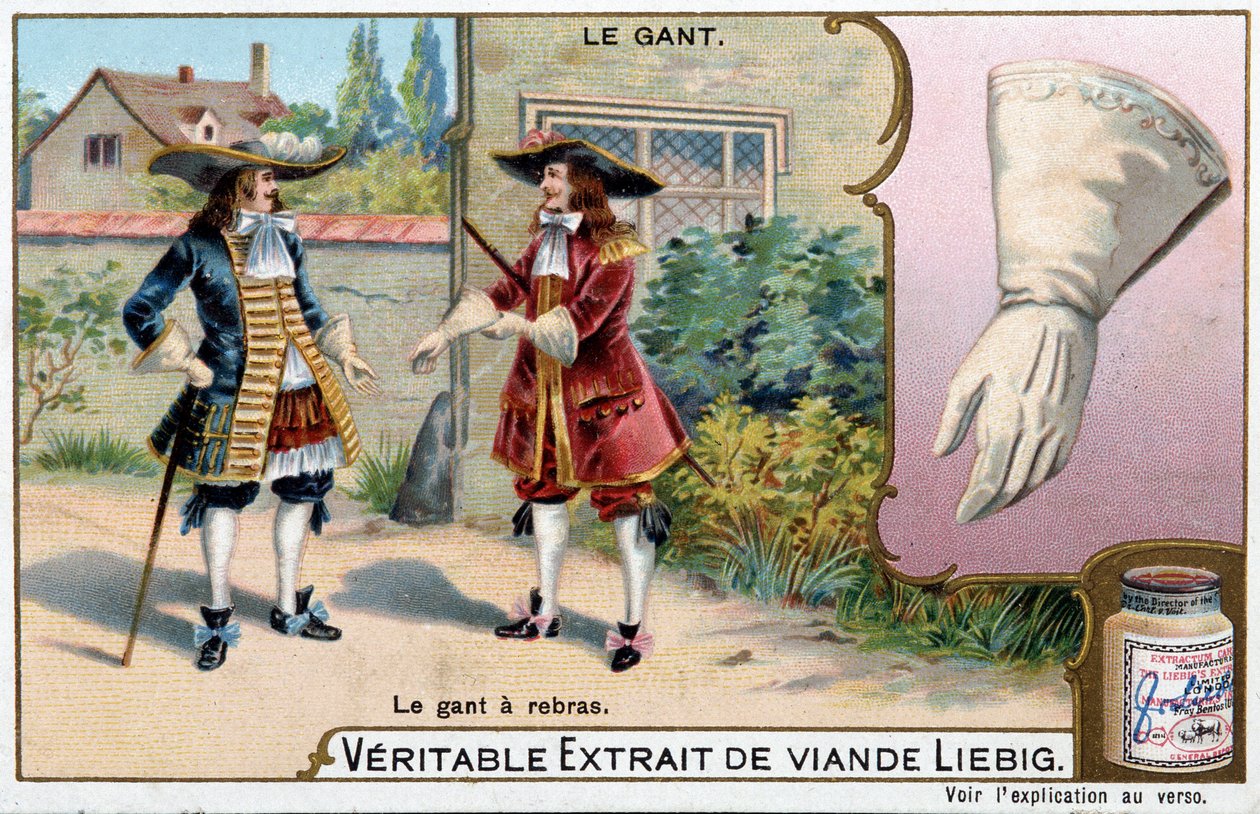 História da luva: a luva um rearmamento - Liebig chromolithography de Unknown artist