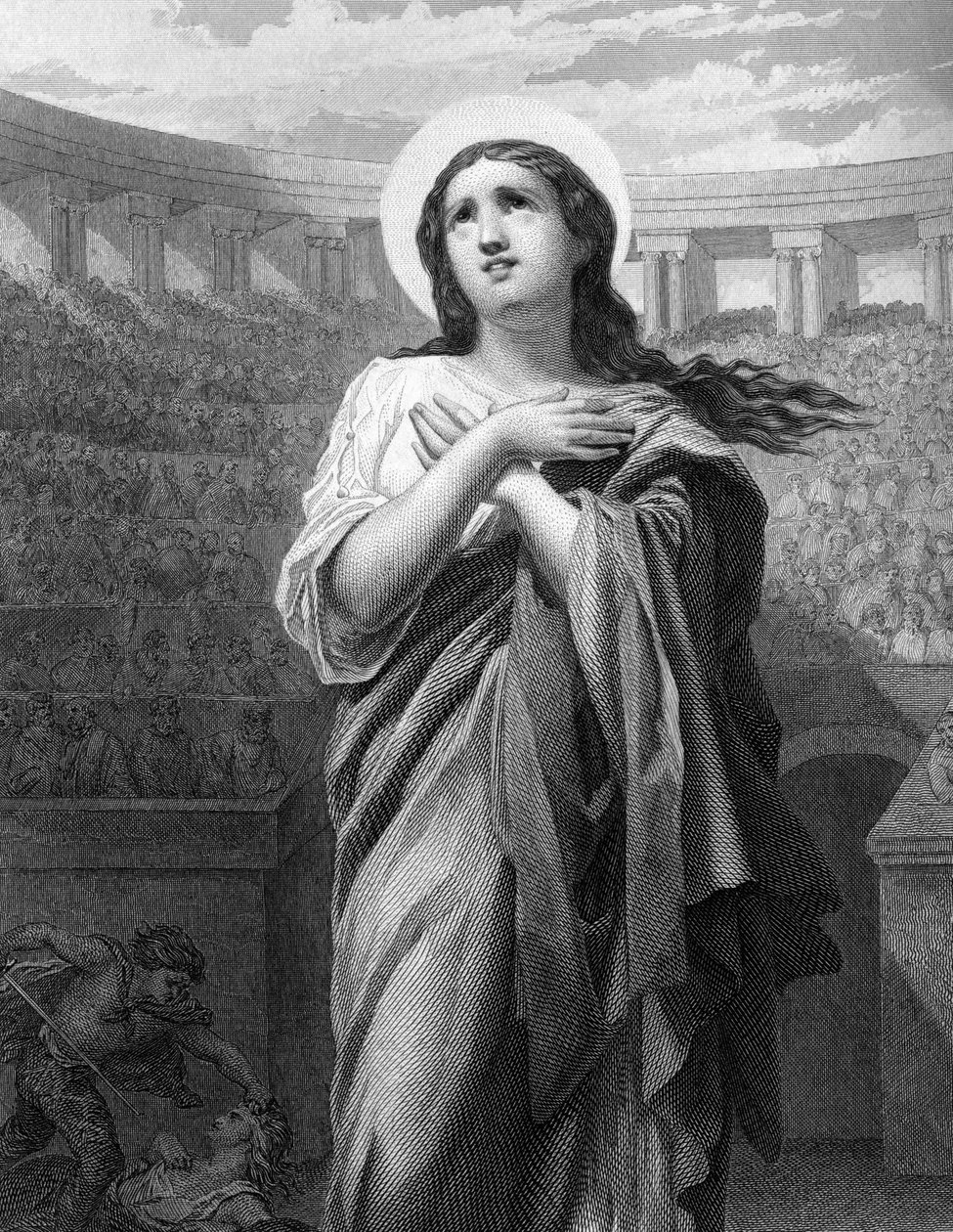 Santa Felicity. Viúva e Martírio Romano. (II c.) em "As Santas Mulheres".1852 de Unknown artist