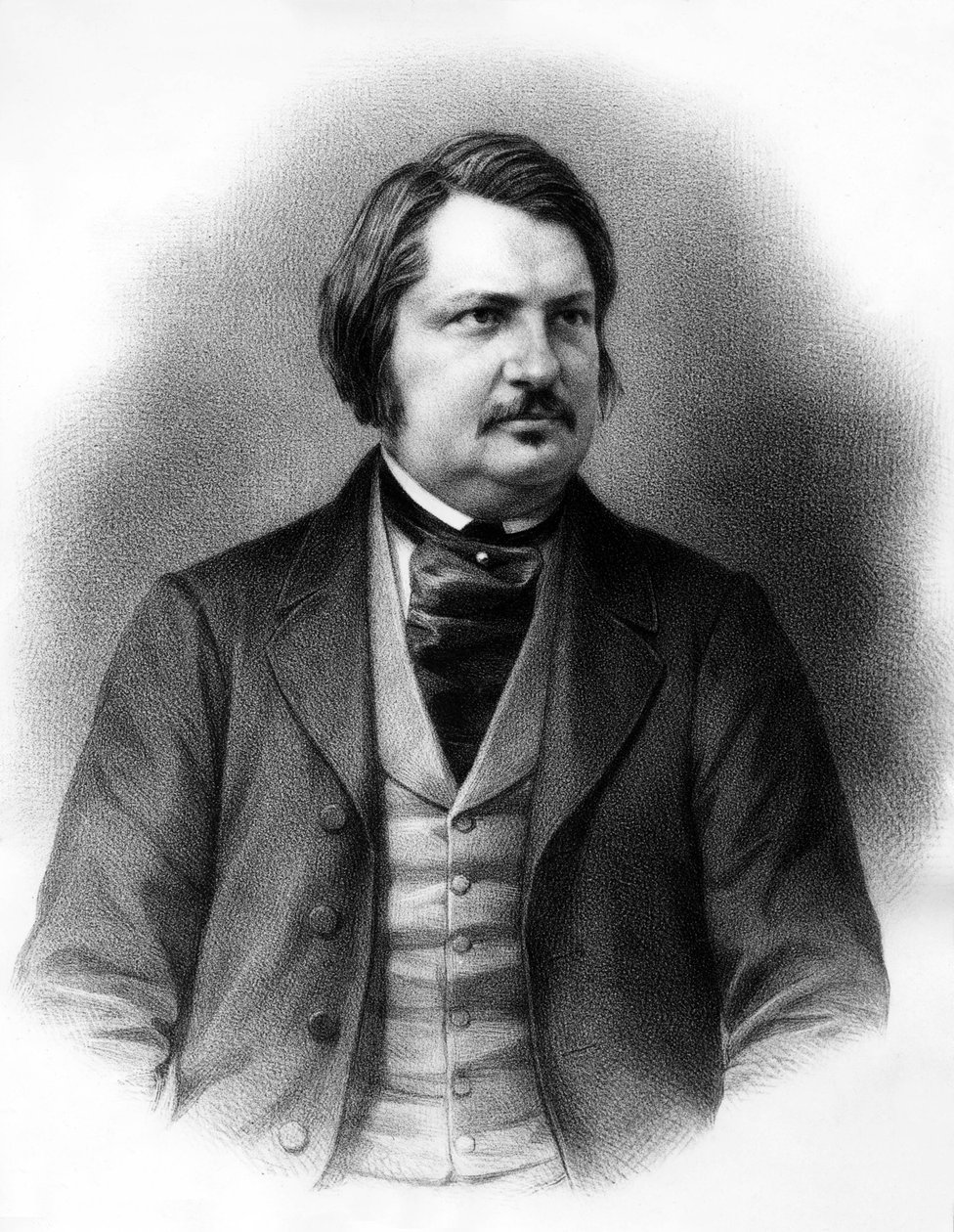 Honore de Balzac (1799-1850) romancista francês , c. 1840 (gravura)