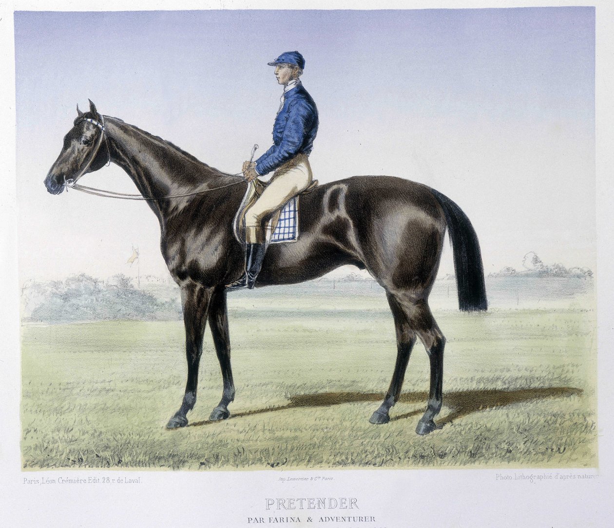 Andar a cavalo: Pretender, vencedor do derby inglês de Unknown artist