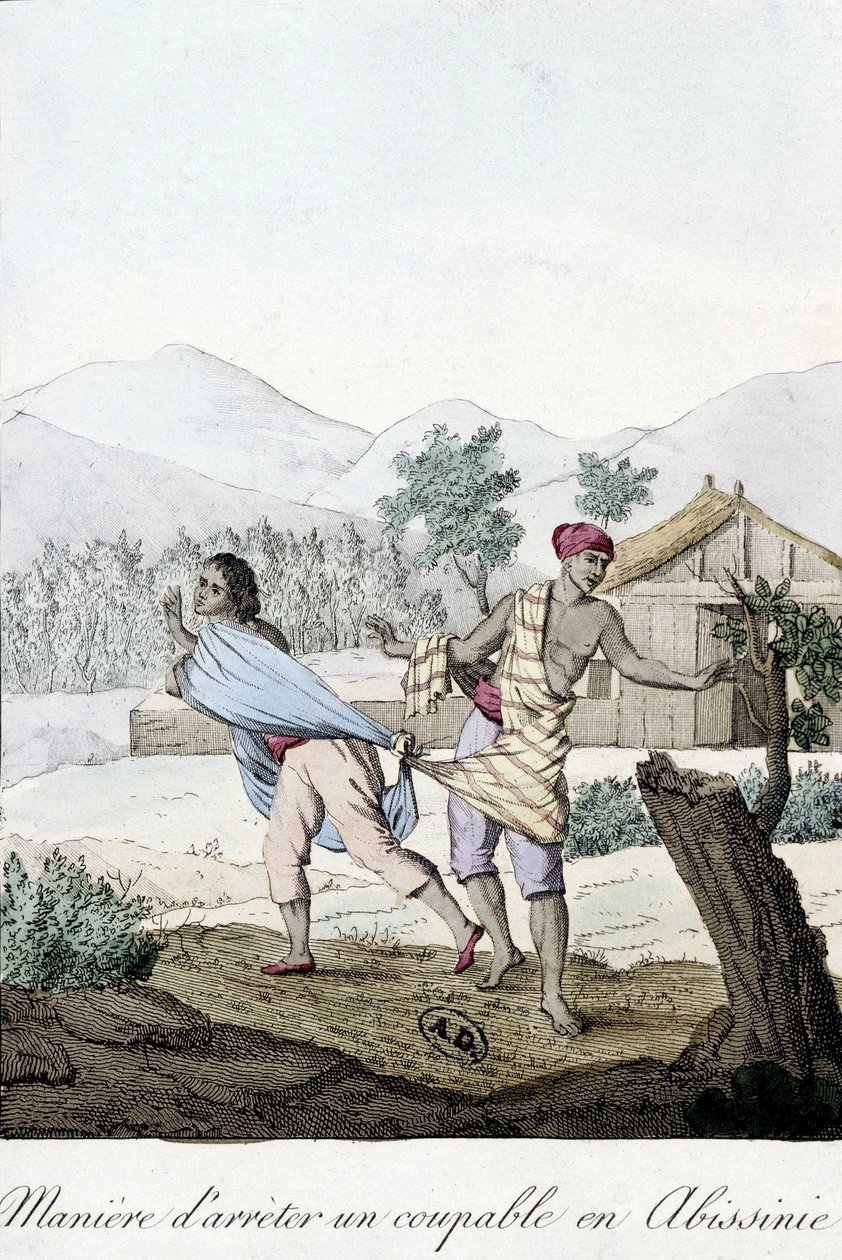 Como prender um culpado na Abissínia (Abissínia) - gravura de Unknown artist