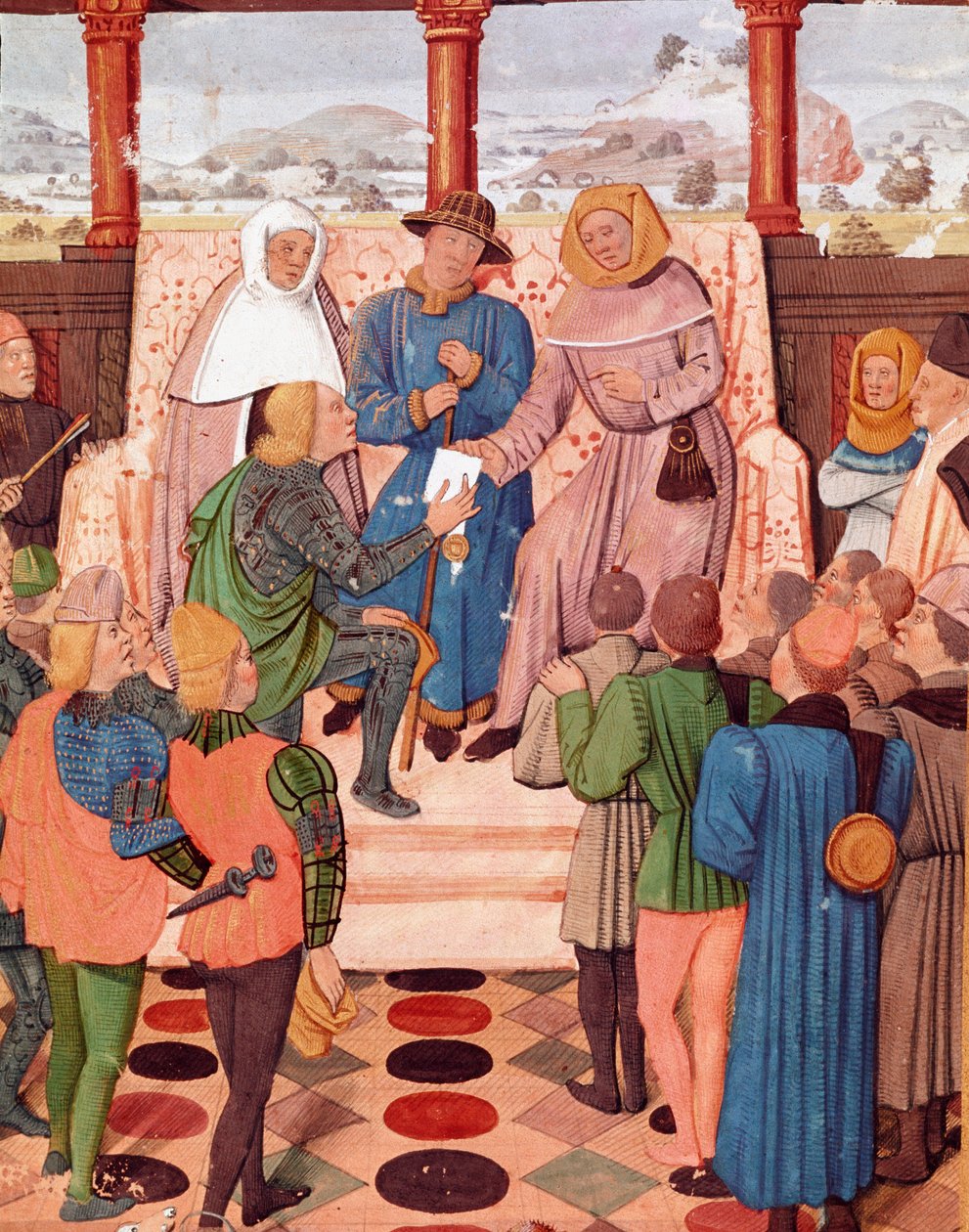 Guerra dos Cem Anos: "Carlos VII (1403-1461) apresenta um documento a Joana d