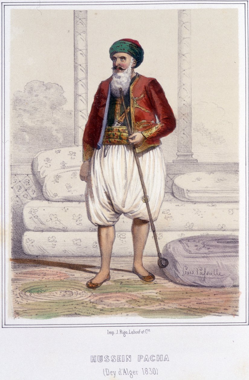 Hussein pasha, dey (tio-avô) de Argel de 1818 até 1830, quando os franceses tomaram Argel. de Unknown artist