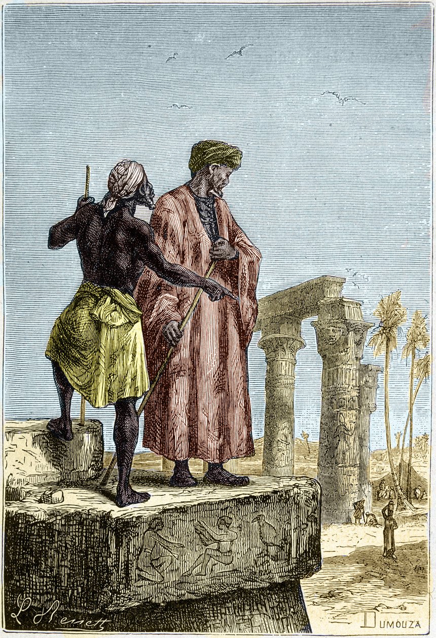 Ibn Battuta (1307-1377) no Egito - em Discovery of the earth por Jules Verne de Unknown artist