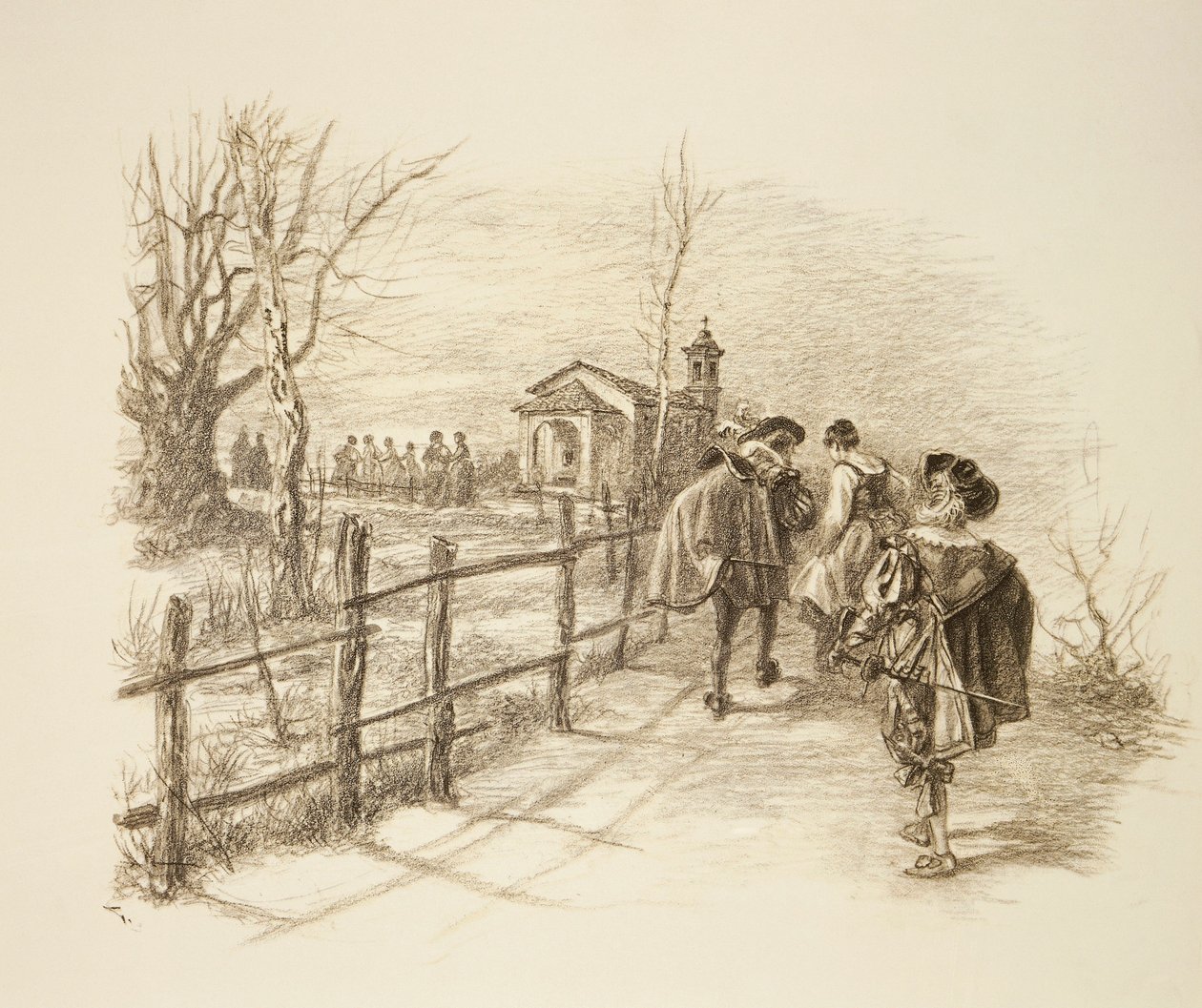 Ilustração do romance de Alessandro Manzoni I Promessi Sposi de Unknown artist