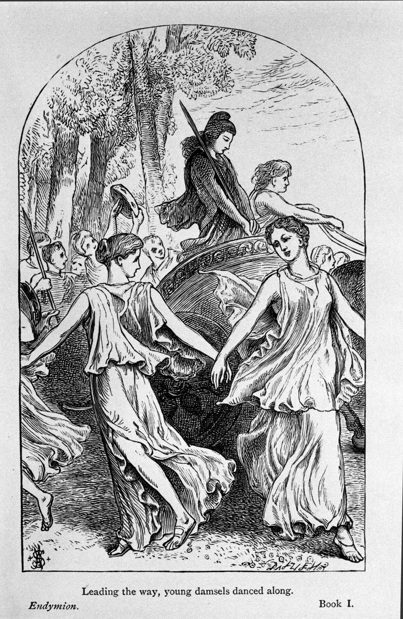 Ilustração para "Endymion" do poeta John Keats (1795-1821) Século XIX de Unknown artist
