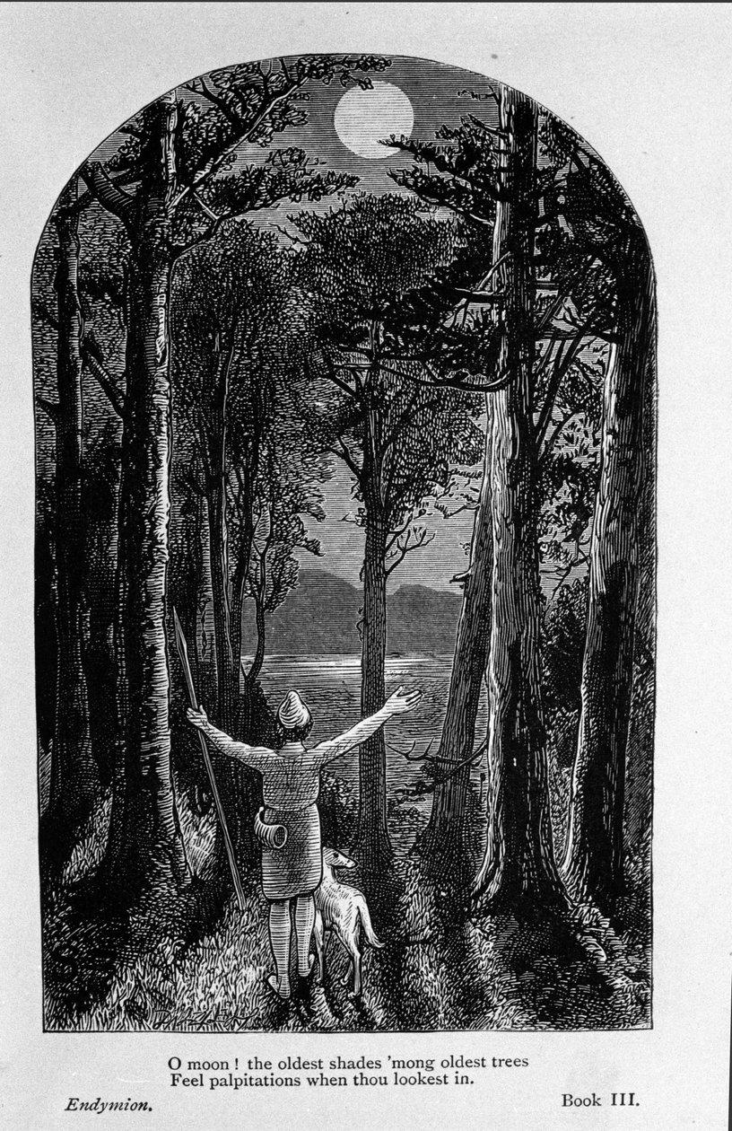 Ilustração para "Endymion" do poeta John Keats (1795-1821) Século XIX de Unknown artist