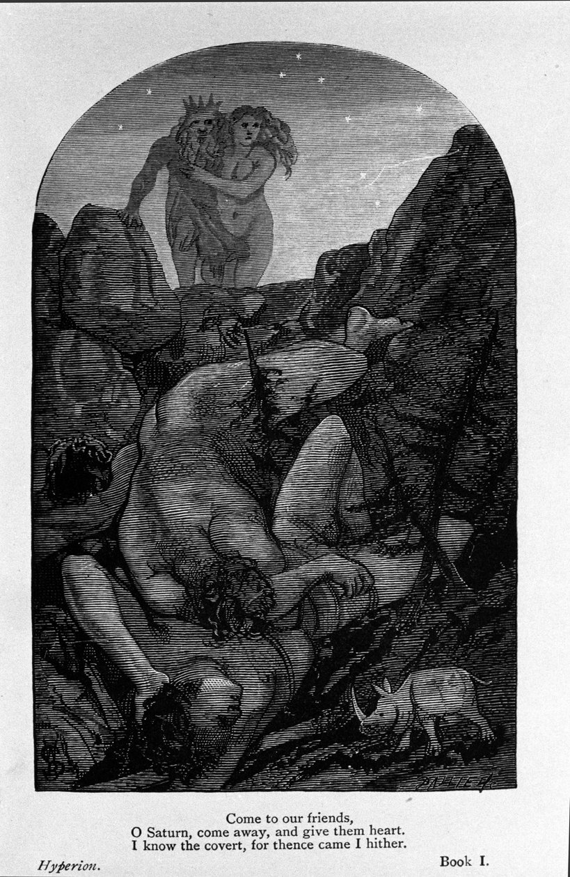 Ilustração para "Hyperion" do poeta John Keats (1795-1821) Século XIX de Unknown artist