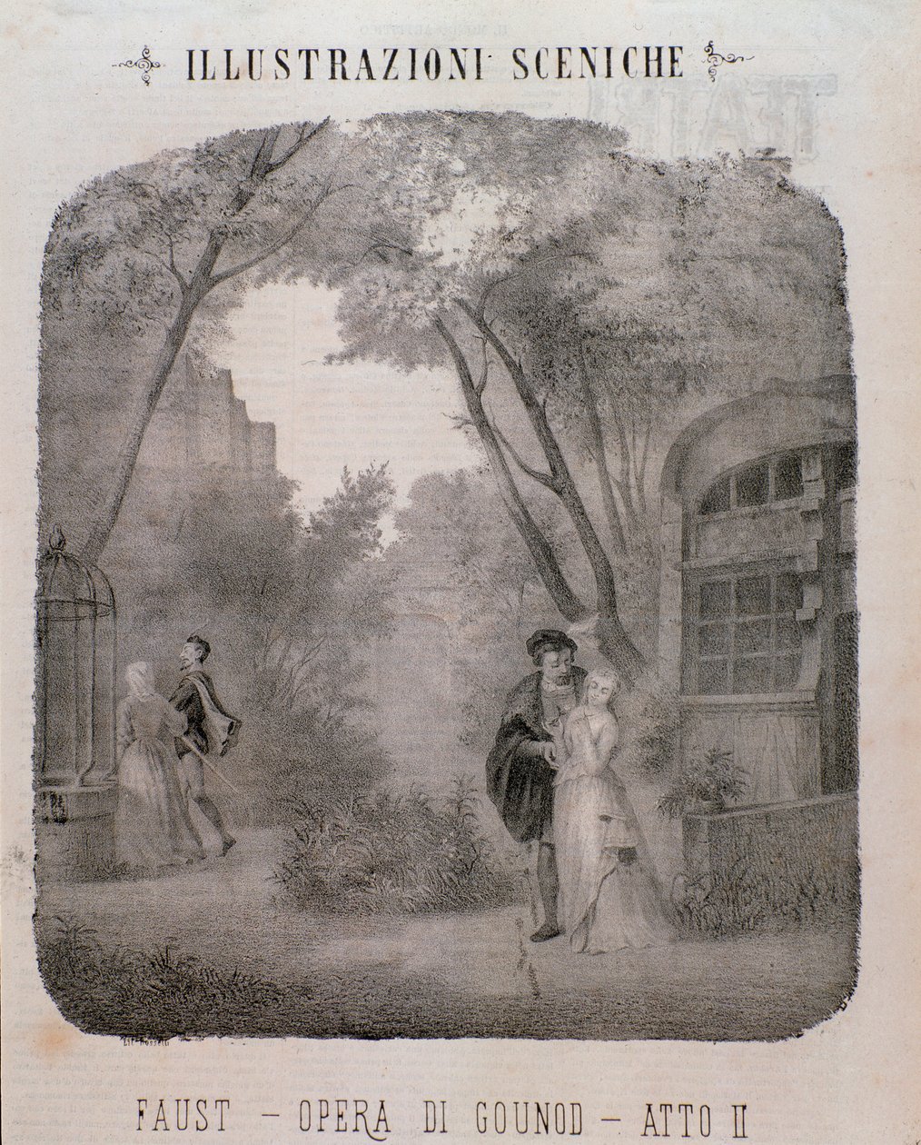Ilustração para o segundo ato de Fausto de Charles Gounod de Unknown artist