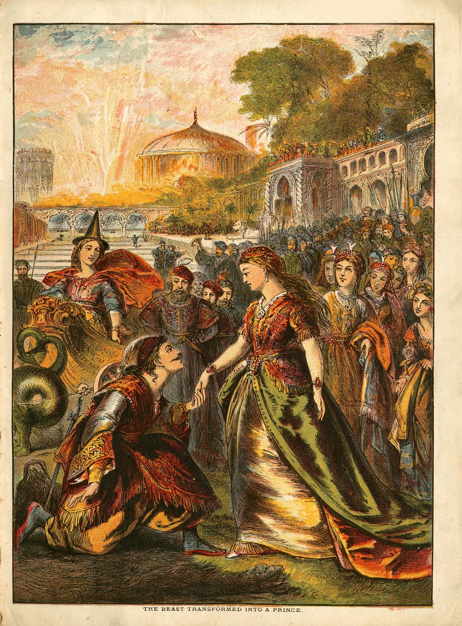 Ilustração de: "A Bela e o Monstro", c. 1880 de Unknown Artist