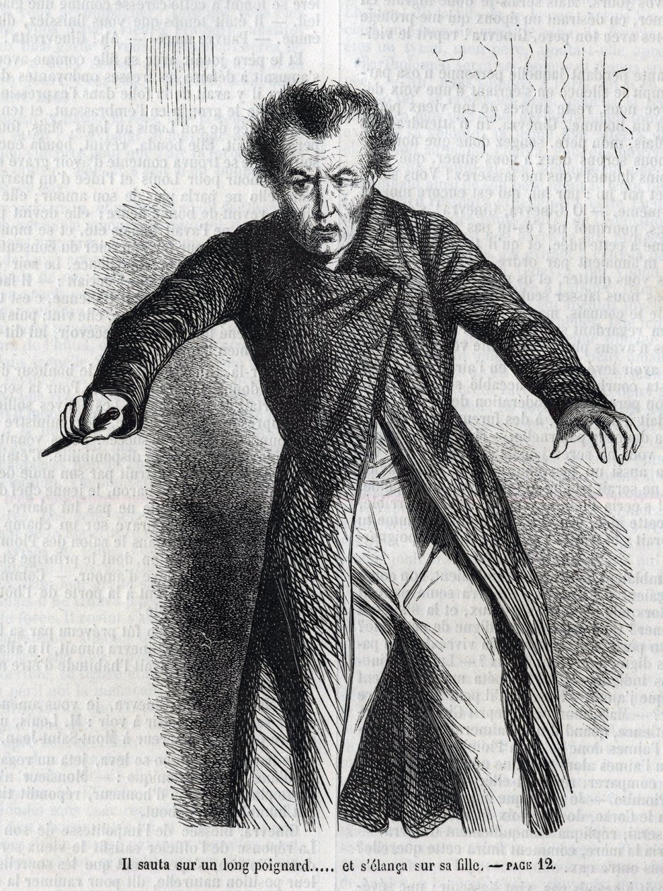 Ilustração de "La Vendetta", romance de Honore de Balzac (1799-1850). de Unknown artist