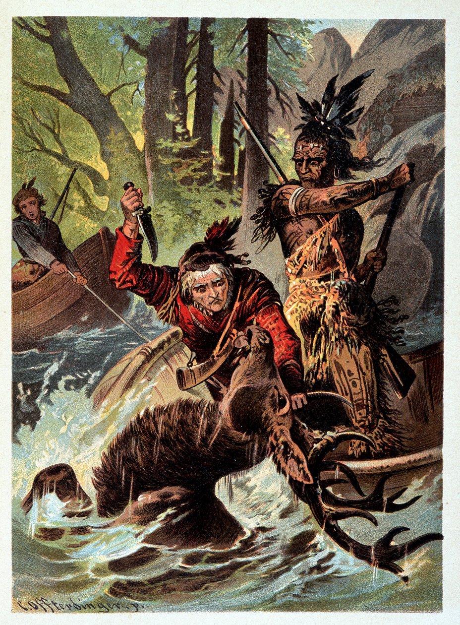 Ilustração de "Meias de Couro" de F. Cooper de Unknown artist