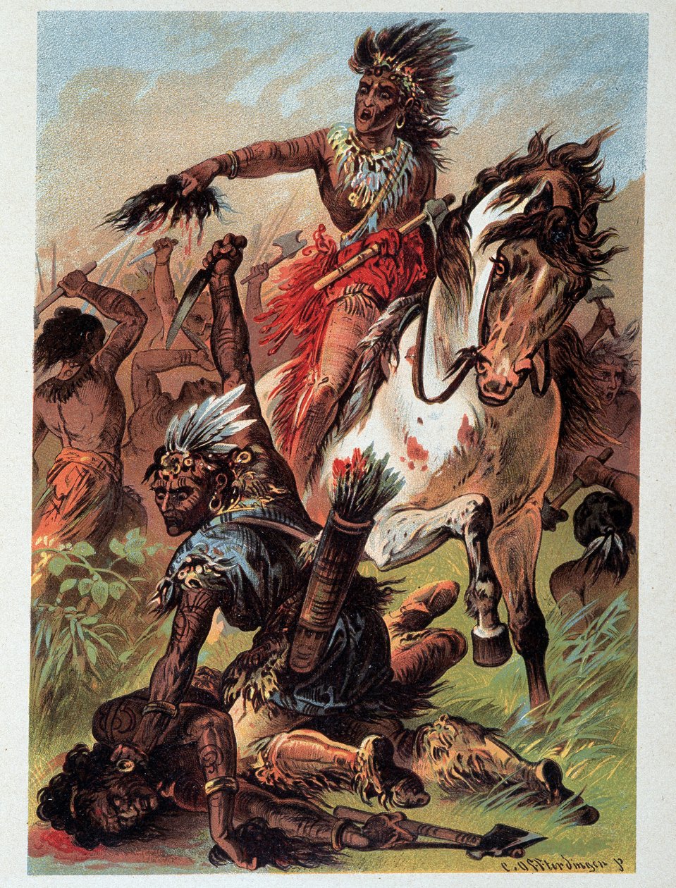 Ilustração de "Meias de Couro" de F. Cooper de Unknown artist