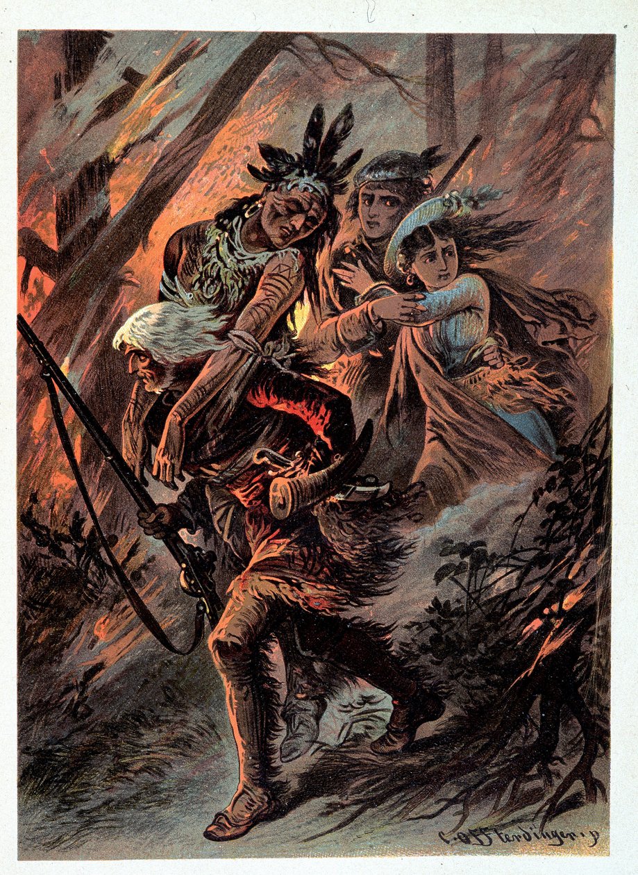 Ilustração de "Meias de Couro" de F. Cooper de Unknown artist