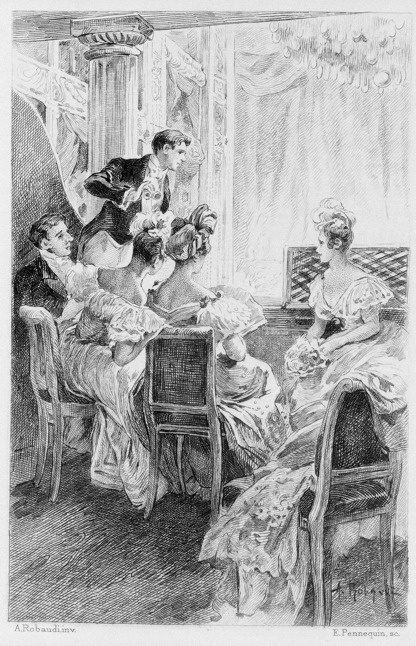 Ilustração de "O Vermelho e o Negro" de Stendhal. 1830. Gravura do final do século XIX. de Unknown artist