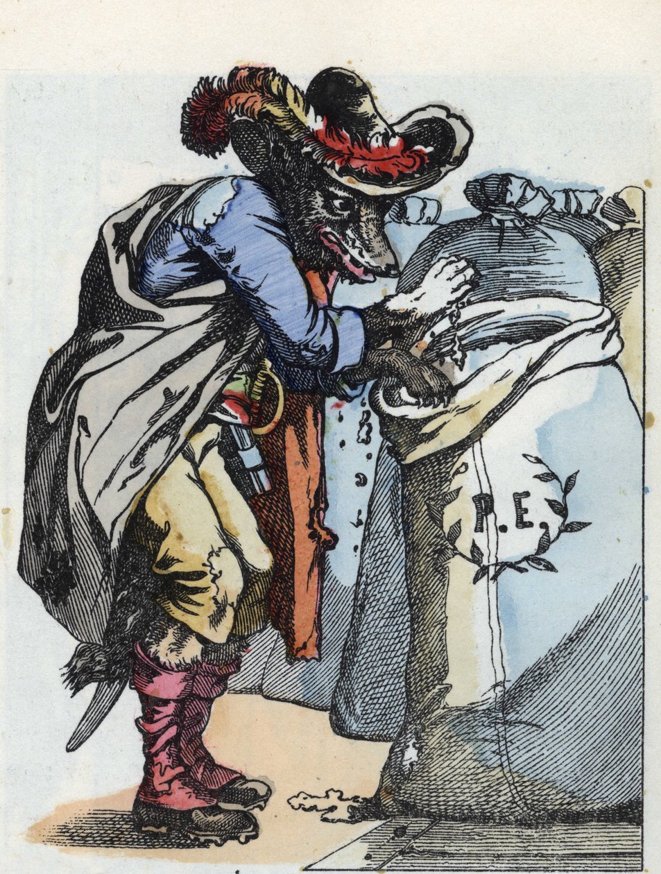 Ilustração do conto "Compere le Loup, Maitre Renard, Comere la Chevre et ses petits biquets" depois de uma fábula de Jean de la Fontaine. Em "Contos da casa para os pequenos". Gravura anónima do século XIX. de Unknown artist