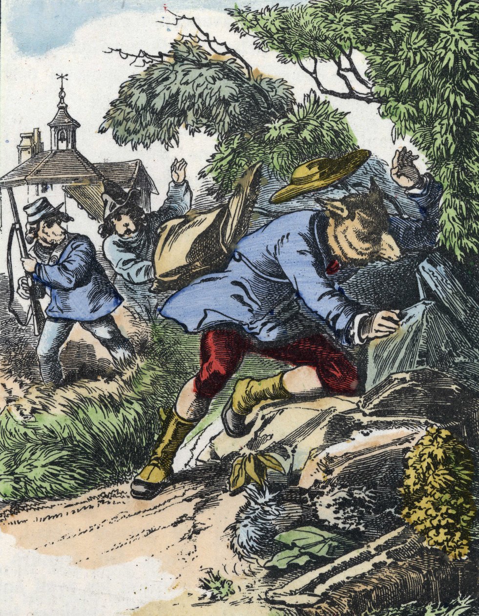Ilustração do conto "Good Mom Mom Sheep". Em "Contos da casa para os pequenos". Gravura anónima do século XIX. de Unknown artist