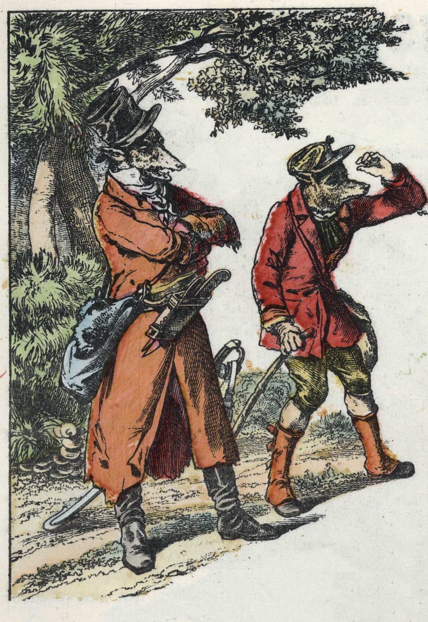 Ilustração do conto "Good Mom Mom Sheep". Em "Contos da casa para os pequenos". Gravura anónima do século XIX. de Unknown artist
