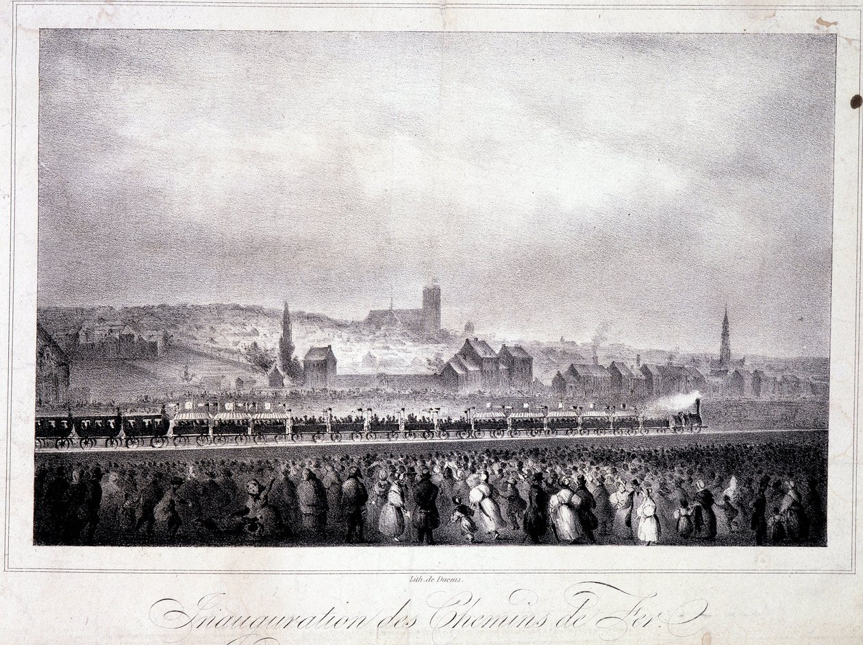 Inauguração dos caminhos-de-ferro belgas em Bruxelas, 5 de Maio de Unknown artist