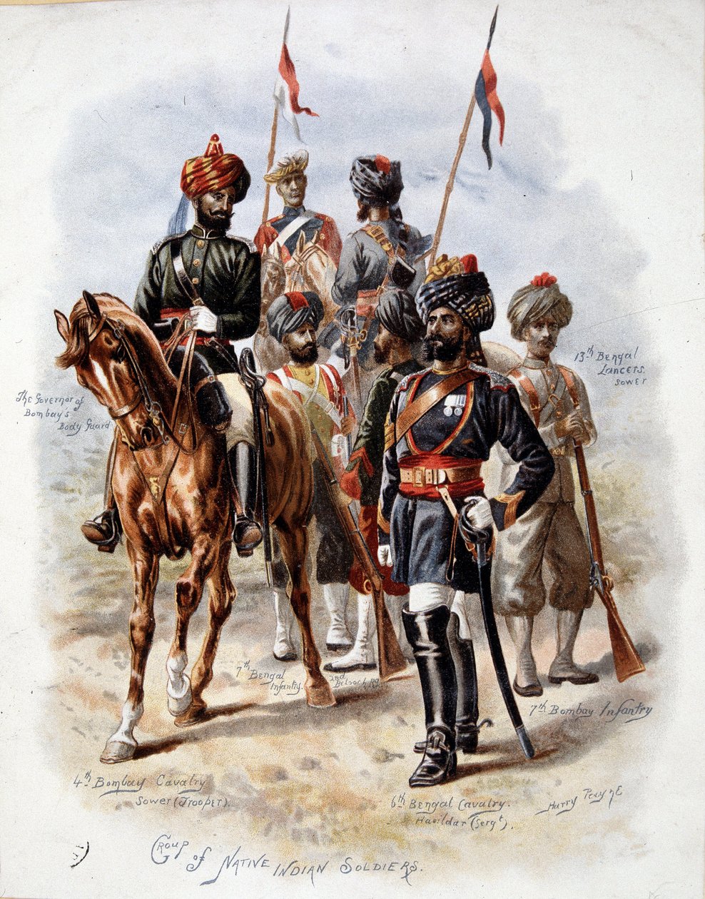 Exército indiano do exército inglês - chromo. de Unknown artist