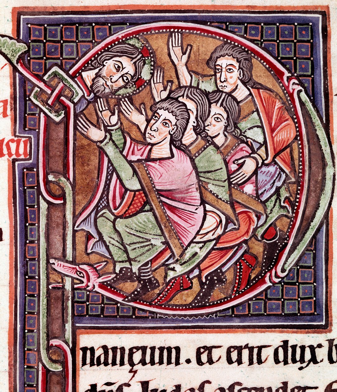 Carta inicial P com morte de Joshua (miniatura de Unknown artist