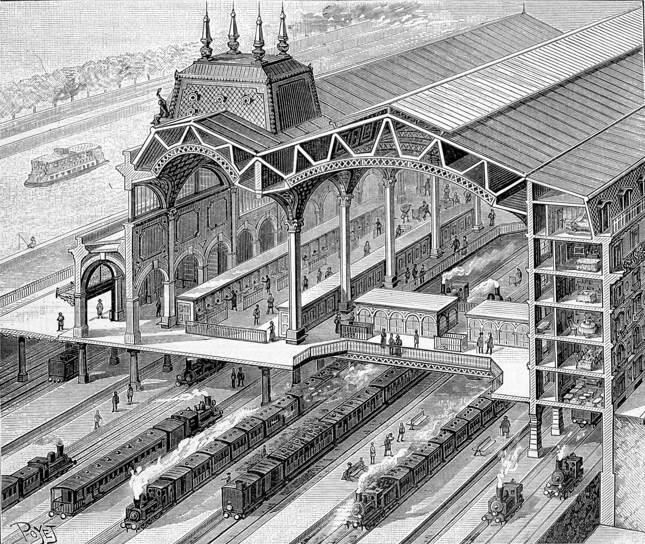 Vista interior da nova estação de Orleães no Quai d