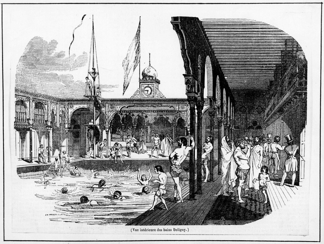 Vista interior dos banhos Deligny - Carnavalet, s.d de Unknown artist