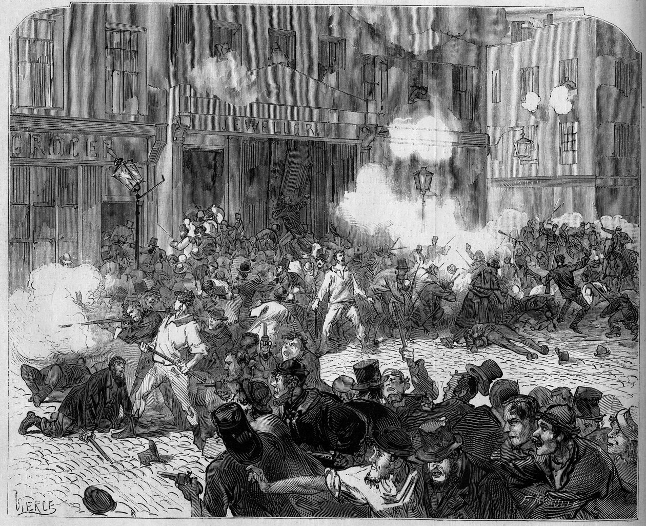 Irlanda 1872: Problemas de Belfast, luta entre Orangists e Católicos. de Unknown artist