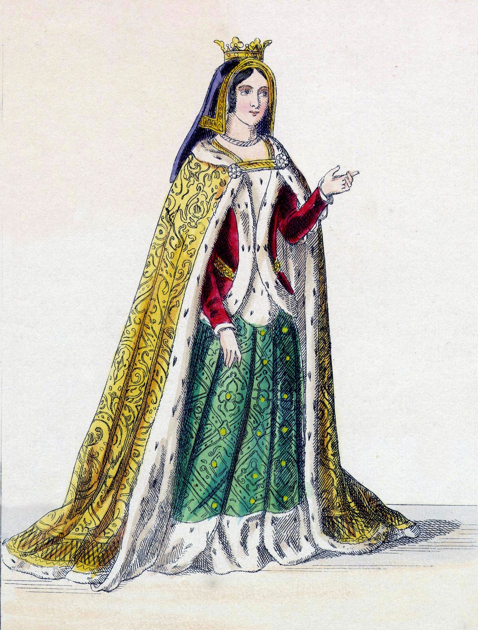 Isabella I de Castela, conhecida como a Católica (1451-1504), Rainha de Castela. de Unknown artist