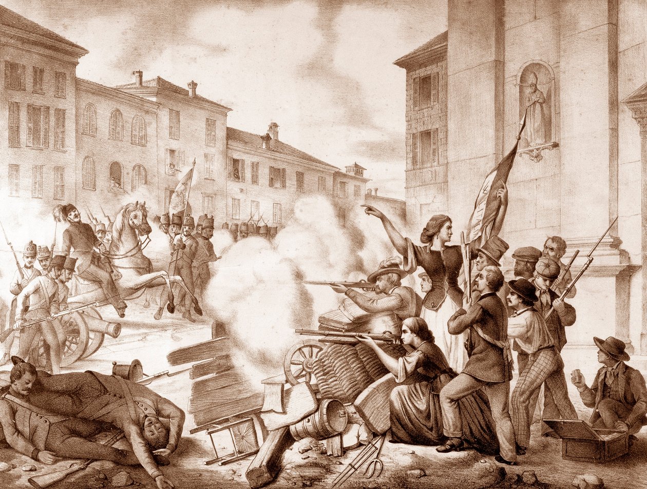 União Italiana (Risorgimento (1848-1870): episódio dos Dez Dias de Brescia, 23 de março a 1º de abril de Unknown artist