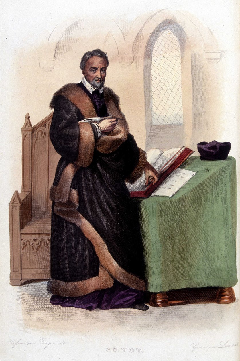 Jacques Amyot (1513-1593), humanista e escritor francês, - em "Le Plutarque francais", Ed. Mennechet de Unknown artist